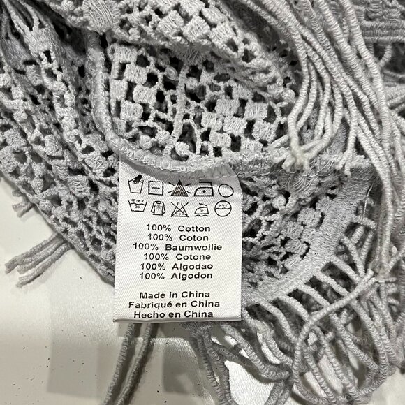 Anthropologie Callahan Crochet Fringe Maxi Dress, Pastel Blue, L - Picture 4 of 6